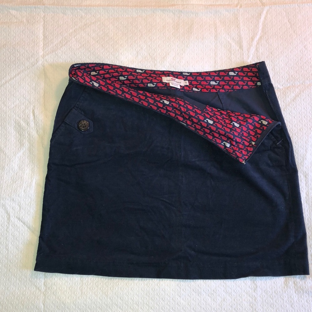 vineyard vines navy corduroy skirt